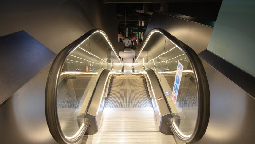 escalators in AO Arena